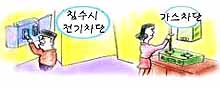 집에 침수됐을때는(침수시 전기차단, 가스차단) 이미지